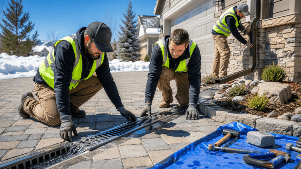 Colorado Snowmelt Drainage: Channel Drains, Permeable Pavers, Downspouts